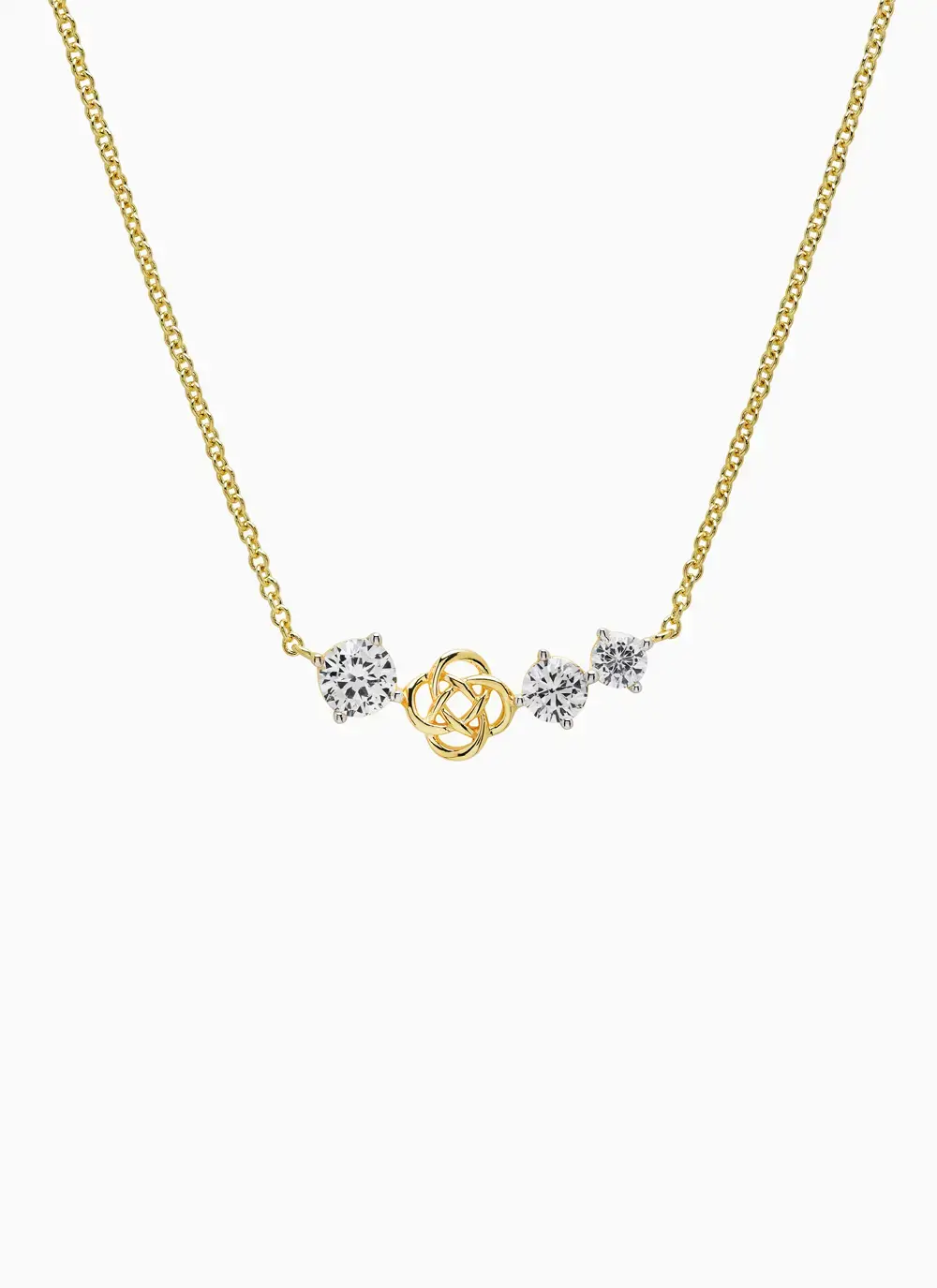 14K Gold Vermeil Celtic Knot Curve Necklace